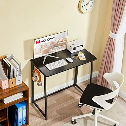 WOHOMO Folding Desk, 31.5" Foldable Computer Table for Small Spaces, Black - color: Black, size: Small Size:31.5 x 15.7