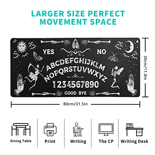 Mysterious Spirit Goth Gaming Mouse Pad 31.5x11.8 Inch Large Desk Mat Black Extended Pads Big Mousepad Non-Slip Rubber Base Keyboard Mat with Stitched Edges for Gaming Laptop Computer PC Desktop - color: Mysterious Spirit Goth