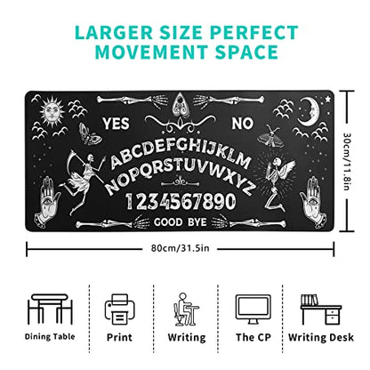 Mysterious Spirit Goth Gaming Mouse Pad 31.5x11.8 Inch Large Desk Mat Black Extended Pads Big Mousepad Non-Slip Rubber Base Keyboard Mat with Stitched Edges for Gaming Laptop Computer PC Desktop - color: Mysterious Spirit Goth