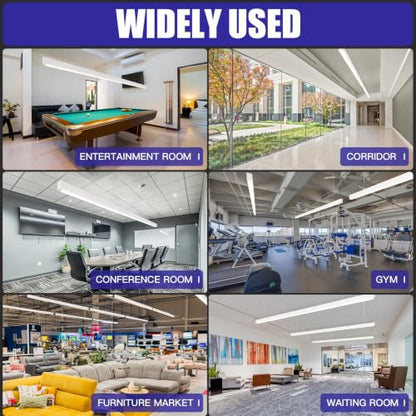 JTT 8FT LED Linear Light White, 100/80/60W 8' Linkable Office Light 2Pack - color: White 2 Pack（8FT）
