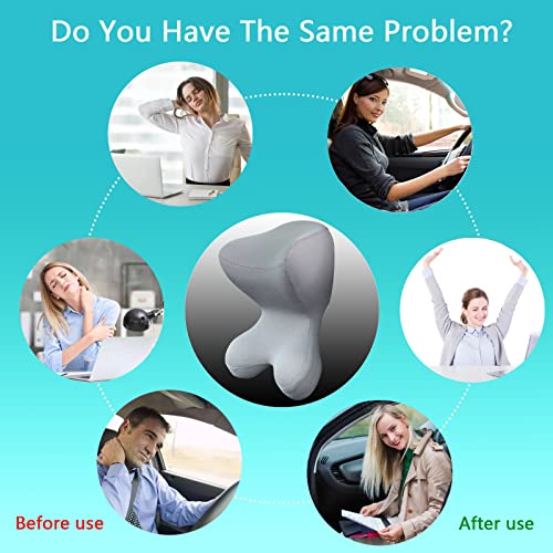 Car Neck Pillow for Driving Seat headrest Pillow/Gaming Chair Pillow with Adjustable Strap Removable Cover Ergonomic Design Neck Support Pillow for Car, Office Chair, Gaming Chair (Grey) - color: Neck Grey