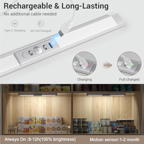WOBANE Motion Sensor LED Closet Lights, Battery Operated Wardrobe Lighting - size: 2Pack