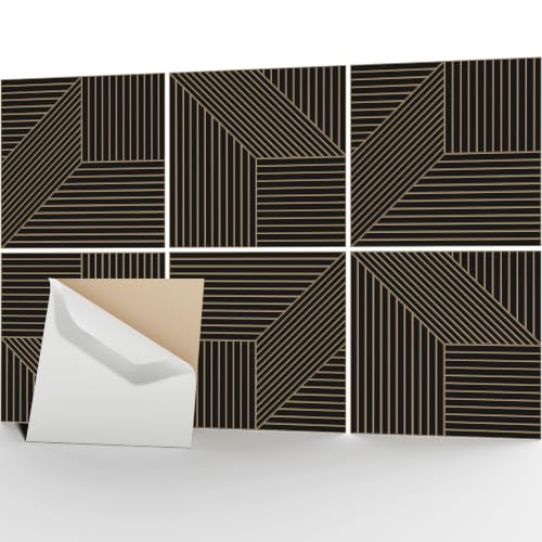 JaneTech Acoustic Wall Panels 23.62 x 23.62 Inch, 6 PCS Sound Absorbing Panels, Decorative Acoustic Wall Panels, Noise Reduction & Echo Control for Home Office Studio Wall Decor, Cocoa Black - color: Strata Shift