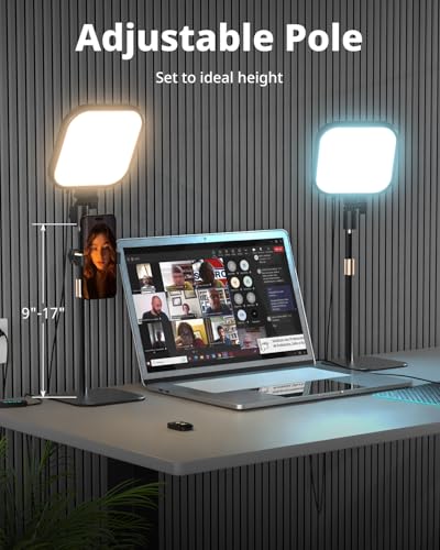 UBeesize Zoom Lighting for Computer, Video Conference Lighting for Video Calls, Desk Light with Stand and Phone Holder for Webcam, Home Office, Podcast, Online Meetings, Live Streaming（2 Pack - style: 2-pack
