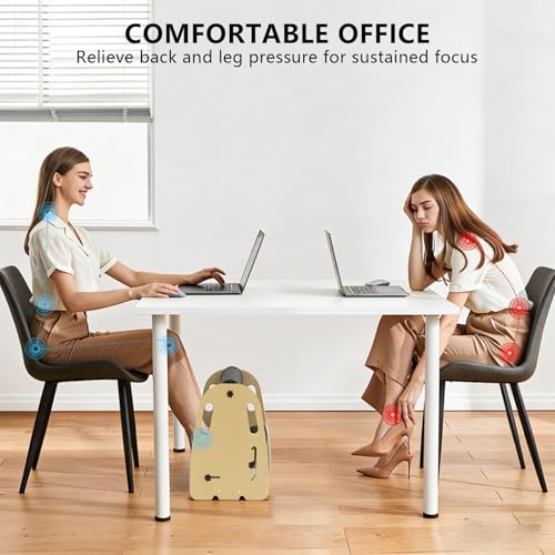Under Desk Foot Rest,Massage & Leather Pads,Height Levels-Purple - color: Purple