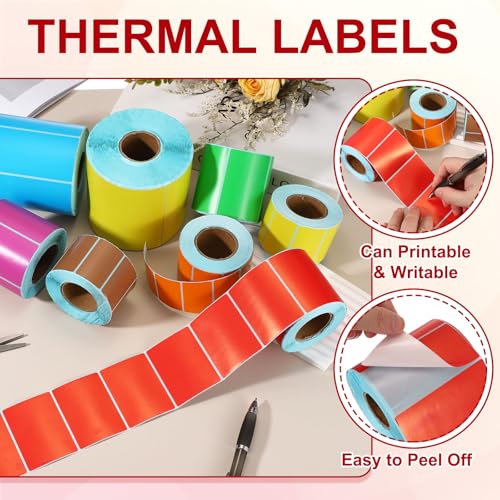 PATIKIL 800 Pcs Thermal Labels, 1.18x2 Inch Thermal Printer Labels Stickers Self Adhesive Tags Rectangle Paper Roll Small for Printer Shipping Label Mailing UPS Barcode Address, Yellow - color: Yellow, size: 30x50mm