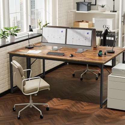 PRAISUN 70 X 24 Inch Computer Desk, Power Outlets, USB-C, Rustic Brown - color: Rustic Brown, size: 70inch
