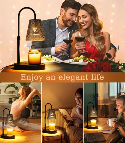 Candle Warmer Lamp with Timer - Electric Candles Wax Warmers Glass Lamps - color: D-gray