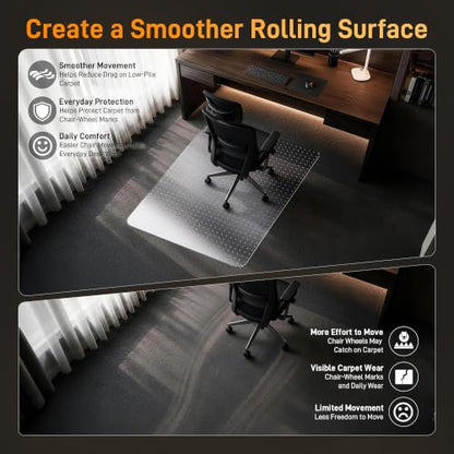 Office Chair Mat for Low-Pile Carpet, 36 in Round, Carpet Protector - size: 36" x 36" Round (for low-pile carpet)