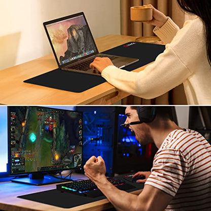 XXL Large Mouse Pad, Extended Mousepad, 36"x12" Non-Slip Rubber Big Mouse Pad XXL Large Mouse Pad, Stitched Edges with Carrying Bag - color: Black, size: 12" x 36"