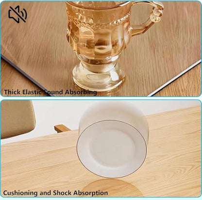 Clear PVC Table Protector Cover 32x38in, Thickness 1.5mm Plastic Pads Rectangular, Scratchproof Cuttable Desktop Mat, Easy Cleaning for Dining Room Writing Desk, 32x38in - size: 32x38in