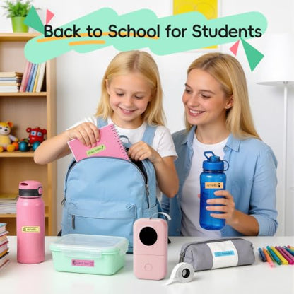 Phomemo Label Maker, D30 Label Maker Machine with Tape, Mini Bluetooth Label Makers, Small Portable Thermal Label Printer, Sticker Maker for School Classroom Teacher Home Kitchen Office Supplies - color: Pink