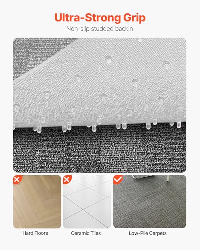 VEVOR Chair Mat with Lip, 36 x 48-inch Office Chair Mat for Low Pile Carpeted Floors, Plastic Floor Protector Rug with Studded, Non-Slip & Easy to Clean, Smooth Glide Under Desk Rug for Home Office