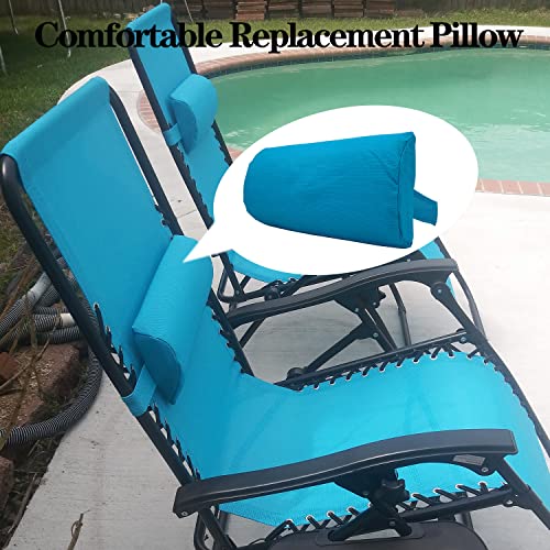 Ostlttyn Zero Gravity Chair Replacement Pillow Headrest with Elastic Band, Universal Soft Removable Padded Cushion Head Pillow, Light Blue, 14.3L' x 6.3W' x 2.3H' - color: Light Blue, size: 1 Pack