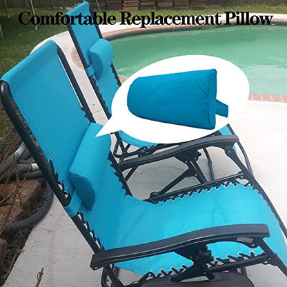 Ostlttyn Zero Gravity Chair Replacement Pillow Headrest with Elastic Band, Universal Soft Removable Padded Cushion Head Pillow, Light Blue, 14.3L' x 6.3W' x 2.3H' - color: Light Blue, size: 1 Pack