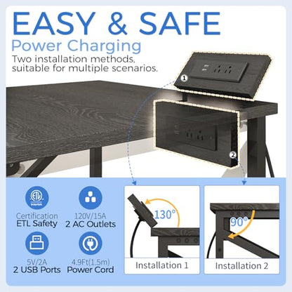 METYERRY 23.6"x23.6" Large Printer Stand with Power Outlet | 2 Tier Storage Shelf, 200 lbs Heavy Duty, Industrial Wheels, Fits 3D Printers, Laser Printers and Heat Press, Home Office - color: Black