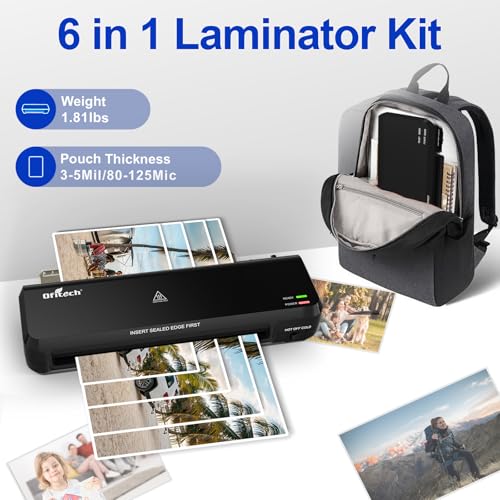 9 inch Laminator Machine with 40 Laminating Sheets - color: Matte Black