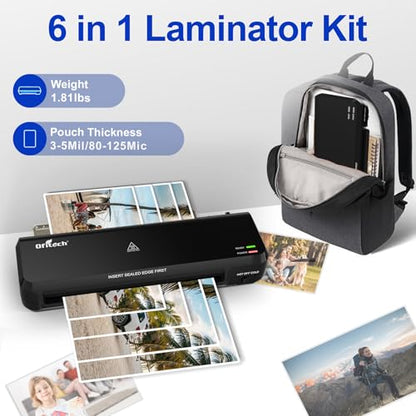 9 inch Laminator Machine with 40 Laminating Sheets - color: Matte Black
