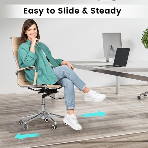 Office Chair Mat for Hardwood Floor: 63"x 51" Extra Large Floor Mat for Rolling Chair and Computer Desk, Clear Chair Mat Heavy Duty Plastic Protector for L Desk, Home, Gaming Easy Glide - size: 63"x51"