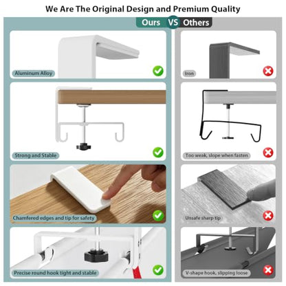 Univivi No Drill Under Desk Cable Management Tray, 36 inch Cable Management - color: White, size: 36"L x 5.5"W
