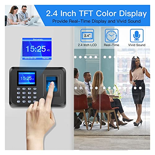Biometric Employee Attendance Machine Biometric Fingerprint Time Attendance System Clock Recorder Employee Recognition Recording Device Electronic Machine for Small Busin,