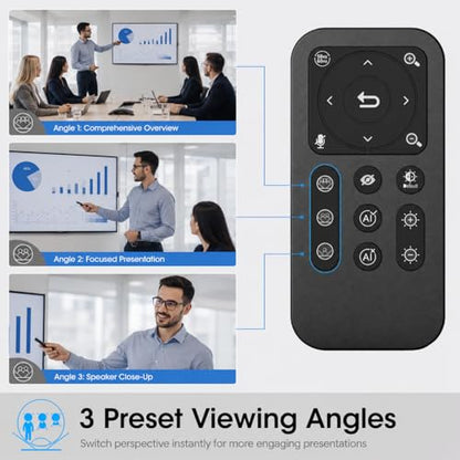 Angetube 4K AI Webcam for PC, 100°Wide Angle & Remote Control 4K Web Camera