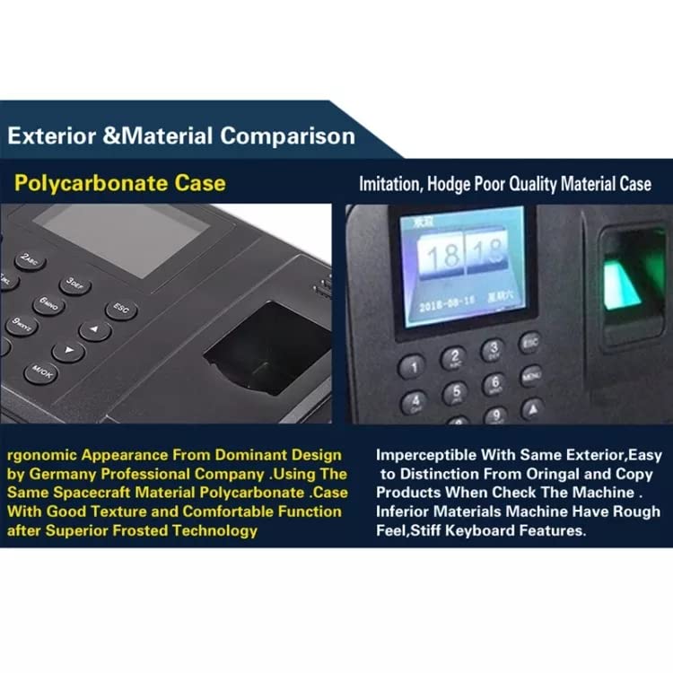 Time Attendance Machine Biometric Fingerprint Recognition Scanner Time Devices Biometric Attendance System Employees time Clock (A6)
