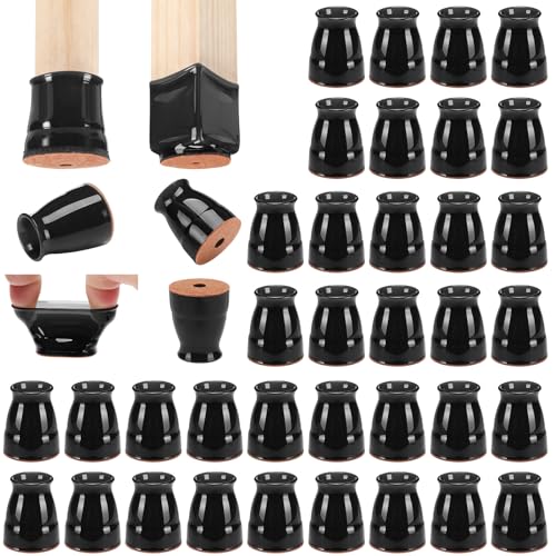CHUNZEXI 32 Pack Extra Small Chair Leg Floor Protectors for Hardwood Floors, Silicone Felt Covers Pads Caps, Protect Wood Furniture Feet Floors Noise Reduce and Scratch (Universal X-Small) - color: Black-32pack, size: Universal XS