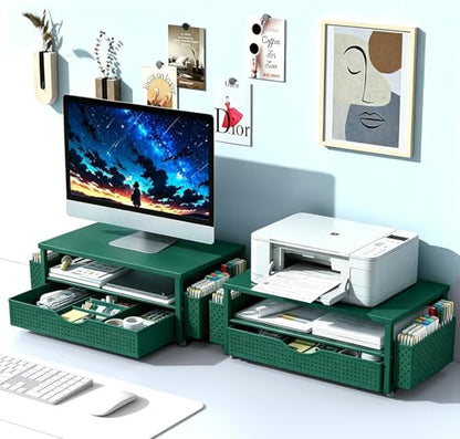 Spacrea Desk Organizers and Accessories, Printer Stand with Storage, Green - color: Green