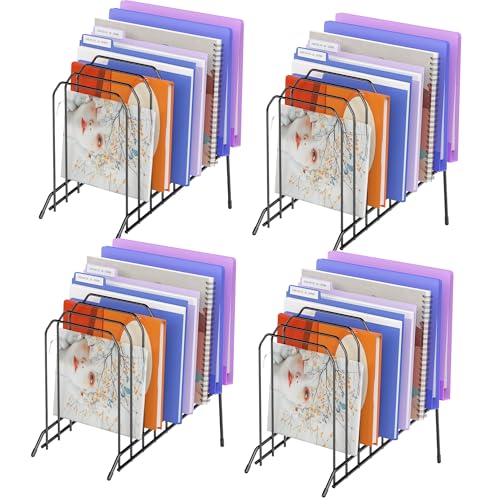 Gawerk Incline Metal Desk File Organizer with 8-Section 4 Pack - style: 4 Pack