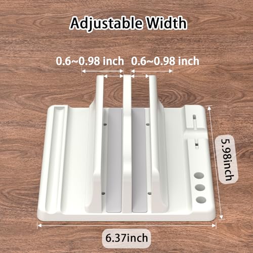Vertical Laptop Stand, Adjustable 4 in 1 ABS Plastic Laptop - color: White