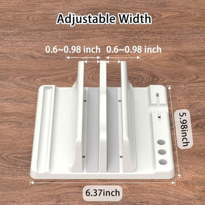 Vertical Laptop Stand, Adjustable 4 in 1 ABS Plastic Laptop - color: White