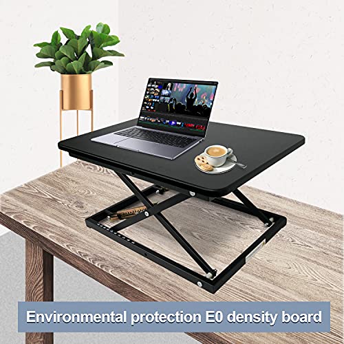 Standing Desk Converter Height Adjustable Stand Up Desk Riser - Supports 300 lbs, Fully Assembled Monitor/Laptop Riser Workstation, Black. - color: Black-24in
