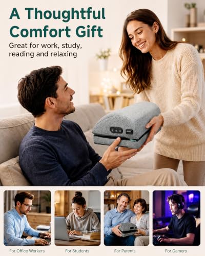 Snailax Heated Foot Rest Under Desk, Adjustable Height Foot Stool | 2026 Upgraded, Foot Warmer with 2 Heat Levels, 3 Vibration Modes, Memory Foam Support for Office, Home Office and Gaming - color: A.grey