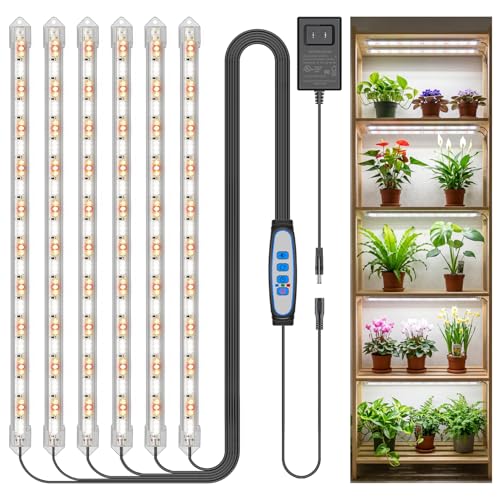 Kullsinss 16in Grow Light Strips for Indoor Plants, 6000K 24W Full Spectrum - color: 6 Bars, size: 1 Pack