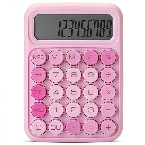 Mr. Pen- Mechanical Switch Calculator, 12 Digit Large LCD Display, Pink | With Big Buttons, Mechanical Switch Calculator for Home, School, Office - color: Pink