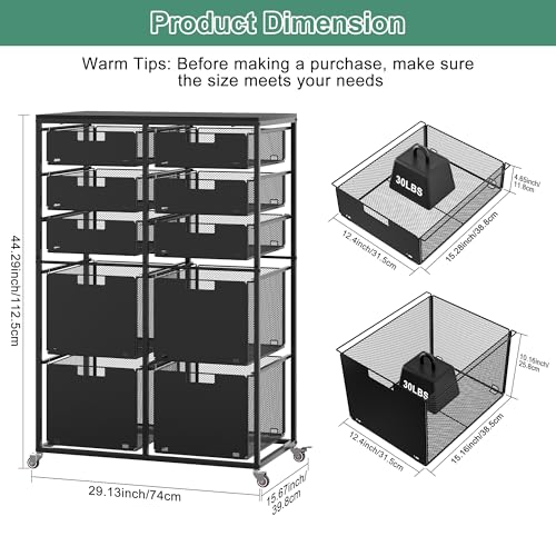 EasyPAG Rolling Storage Cart With 10 Drawers, Metal Craft Organizers with Wood Tabletop for Home, Letter/Legal Size Rolling File Cart for Office, Classroo and Dorm, Black - size: 10 Drawers