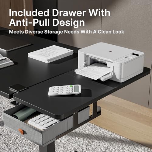 PEGZONE Desk Extender Tray, 28" x 12", with Storage Drawer, Large, Black - color: Black, size: Large