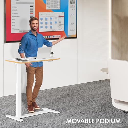 FLEXISPOT H7 32" Pneumatic Height-Adjustable Overbed Table with Wheels - color: White Maple, size: Large