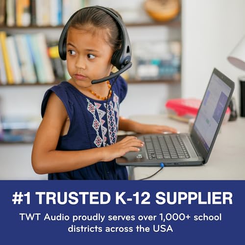 TWT Audio Ergo TW110 Premium On-Ear Headset - 3.5mm Jack | Wired Headphones, Noise Reducing Microphone, For Classrooms, School, Students, & Teachers, Universal Device Compatibility - style: 3.5mm Jack