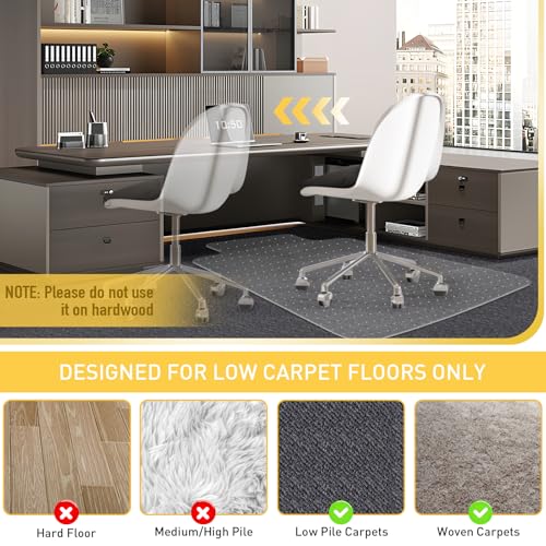 PHOUZIN Office Chair Mat for Carpet, Heavy Duty Desk Chair Mat 36" x48“