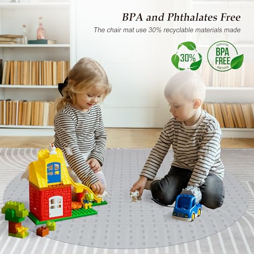 Non-Slip Office Chair Mat for Carpet, 35 x35Inches Clear Plastic Desk Mat for Rolling Chairs, Waterproof and Oil-Resistant, Anti-Fatigue Mat for Standing Desk - color: Carpet-round 36*36