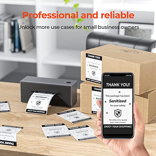 MUNBYN 130B Bluetooth Thermal Label Printer+4x6 Inch Direct Thermal Labels, 1000 Labels/2 Stacks+Purple Label Holder