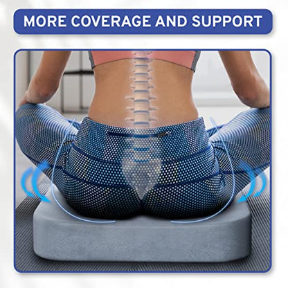 Seat Cushion Extra Large - Firm Memory Foam Chair Pad for Recliner, Wheelchair, Office Chair, Stadium, Bleacher, Car, Floor, Patio Furniture, Bariatric Overweight Users 19”x17”x3” - color: Grey