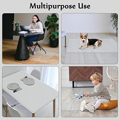 Blvornl Office Chair Mat for Hard Wood Floor, Transparent, 51 X 63in - size: 51 X 63in