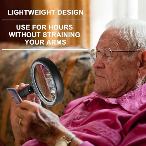 Magnifying Glass with 30 LED Lights, 10X 20X 45X Handheld Illuminated - color: Black & Orange