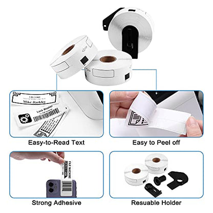 6 Rolls Compatible with Brother DK-1201 Standard Address Labels Die-Cut 1.1" x 3.5" (29mm x 90mm) for QL 600 550 810w Label Printers, 400 Labels/Roll - size: 1.1 in x 3.5 in, style: Die cut label 6 rolls