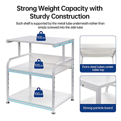 Fannova White Printer Stand Table, 23.6"x18.9"x30" Large Size with Storage - color: White, size: 23.6"W x 18.9"D x 30"H