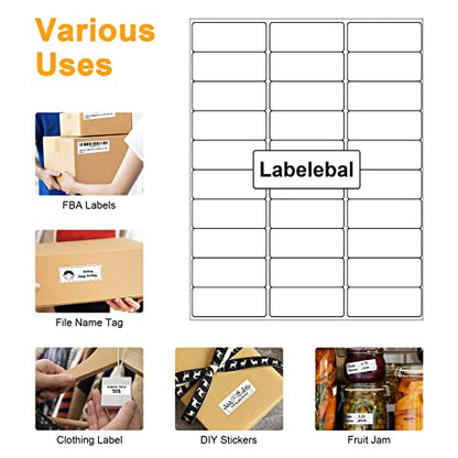 (7500 Pcs/250 Sheets) A4 30 Up Shipping Address Labels, 30 Per Page,1" x2-5/8 Mailing Label, 30-UP White Shipping Labels for Inkjet or Laser Printer, - color: 30 Up-7500 Labels