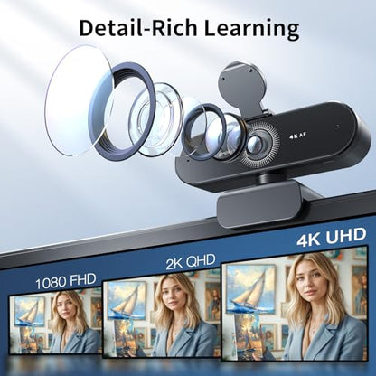 EMEET NOVA 4K Webcam for PC, Ultra 4K HD, PDAF Autofocus, Dual Omni Mics | 73° FOV, Auto Light Correction, USB-A, Privacy Cover, Ideal for High-End Business Meetings&Live Streaming - style: 4K PDAF Focus 2 Mics